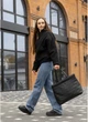 Сумка Shopper из экологичной кожи, водоотталкивающая, черная. - изображение 4
