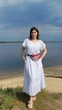 Женское летнее длинное Платье с прошвой с подкладом Белое Хлопок размер М 01115/9 - изображение 10