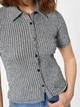 Рубашка женская Koton 4SAL10727IK9C9 XL Черный/Белый в клетку (8684287993280) - изображение 5