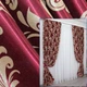 Комплект готовых штор VR-Textil Блэкаут Лилия № 062ш(А) Бордовый с золотистым 100х270 см 2шт (31-544) - изображение 1