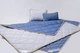 Комплект Goodnight.Store (Max): Ковдра 180х200 + Наматрасник 160х200 + Подушка 40х60 2шт. Двохспальний колір Синій / Білий у смужку - изображение 1