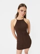Платье-майка короткое летнее женское Koton 4SAL80194IK519 S Коричневое (8684288252447) - изображение 4