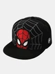 Детская кепка Cнепбек логотип Человек-паук (Spider-Man, Marvel) с прямым козырьком Черный, Унисекс One size - изображение 1