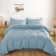 Простынь MirSon Satin Light Pro 10-019 Gray-blue 150х220 см (2200011024103) - изображение 1