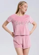 Женская велюровая пижама FS Juicy Футболка + Шорты L Pink (7607) - изображение 1