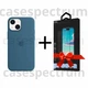 Чехол силиконовый OEM Silicone Case with MagSafe для Apple iPhone 13 Blue Jay + Подарок защитное стекло Pixel для Apple iPhone - изображение 1