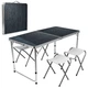 Раскладной стол чемодан с 4 стульями для пикника, рыбалки Folding Table 120 х 60 х 70 см (MH-5309S) Черный - изображение 2