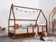 Детская кровать домик Монтессори от Busy Wood на ножках с ящиками 2х90см Модель 1 темное дерево 190х140 см - изображение 3