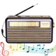 Радиоприемник портативный FM радио проигрыватель с флешкой USB на аккумуляторе с солнечной батареей с фонариком с повербанком с Bluetooth Блютуз, Фиолетовый - изображение 1