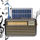 Радіоприймач Портативний FM радіо програвач з флешкою USB на акумуляторі з сонячною батареєю з ліхтариком з повербанком з Bluetooth Блютуз, Сірий - зображення 1
