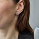 Серебряные серьги гвоздики на фиксаторах Бесконечность без камней серебро 925 пробы Родированное 586пус 0.77г - изображение 6