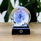 3D кришталева сфера глобус з LED підсвічуванням та USB Гранд Презент Місяць 10.7х6.7 см чорна основа - зображення 2