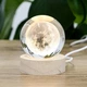 3D хрустальная сфера глобус с LED подсветкой и USB Гранд Презент Луна 7.5х6.5 см деревянное основание - изображение 3