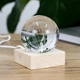 3D кришталева сфера глобус з LED підсвічуванням та USB Гранд Презент Земля 7.5х6.5 см дерев'яна основа - зображення 4