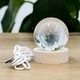 3D хрустальная сфера глобус с LED подсветкой и USB Гранд Презент Луна 7.5х6.5 см деревянное основание - изображение 4