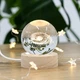 3D кришталева сфера глобус з LED підсвічуванням та USB Гранд Презент Галактика 7.6х6.5 см дерев'яна основа - зображення 2