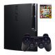 Набор Консоль Sony PlayStation 3 Slim 120GB Black Б/У + Геймпад Беспроводной DualShock 3 + Игра Grand Theft Auto V Русские Субтитры - изображение 1