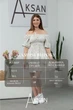 Платье женское летнее из муслина мини с цветочным принтом Aksan 25.2672 40(xs)-42(s) білий принт тюльпани - изображение 4