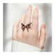 Кольцо 'Burning Butterfly' с красной бабочкой фэнтезийная панк эстетика S-L Серебристый Красный - изображение 8
