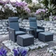 Набір садових меблів Garden Line LYON, сірий. Комплект садових меблів, м'які крісла та пуф зі столом - зображення 3