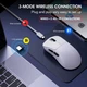 Миша бездротова HXSJ T700 з акумулятором 2.4G+Bluetooth+Wired White - зображення 5