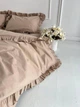 Постельное белье с рюшей полуторный 150х210 на молнии Бязь Gold Luxe наволочки 70х70 капучино - изображение 8