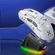 Геймерська акумуляторна бездротова (2,4G) миша AULA SC380, Three Mode, RGB Magnetic Base WHITE/ БІЛА (SC380W) - зображення 1