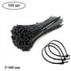 Хомут пластиковий стяжка Nylon Cable Tie Black 100×3 мм 100 штук - зображення 1
