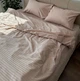 Комплект постельного белья LavSon Мерсеризированный Страйп сатин Lux Полутораспальный 150х220 с простыней на резинке 120х200х25 Бежевый - изображение 4