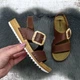 Босоножки женские Inblu коричневые кожаные с пряжкой 37р (23,8 см) 4901 - изображение 6