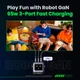 Зарядний пристрій Ugreen CD361 Robot tech 65W 2xType-C 1xUSB Gan Fast Charger Grey (25685B) - зображення 7