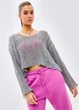 Вязанный oversize свитер кроп One size, серый - изображение 3