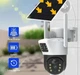 Уличная камера видеонаблюдения автономная аккумуляторная WIFI с солнечной панелью 2 камеры 8Mp 1080p приложение V380Pro V36 9036 - изображение 2