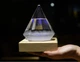 Барометр Штормгласс Кристалл большой 12 х 10,5 см Storm glass на деревянной подставке Призма - изображение 1