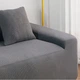 Набор чехлов на угловой диван 3.2 Homytex жаккардовый трикотаж, 195x230 см + 145x185 см Темно-серый - изображение 4