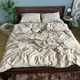 Постільна білизна Washed Cotton Однотонна Сімейний 150 x 215 дві підковдри Варена бавовна Бежева 50 х 70 - зображення 1