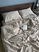 Постільна білизна Washed Cotton Однотонна Сімейний 150 x 215 дві підковдри Варена бавовна Бежева 50 х 70 - зображення 3