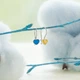 Сережки срібні з блакитним та жовтим серцем з емалі - изображение 5