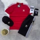 Костюм Adidas футболка шорти кепка чорні 2 пари шкарпеток червоний XL - изображение 1