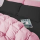 Комплект постельного белья MirSon семейный 2 x 143x210 см 002-008 Black/Pink Фланель (2200009661877) - изображение 4