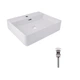 Комплект Qtap Nando LT: Раковина подвесная прямоугольная 500х420х130 мм White + Донный клапан PU02O - изображение 1