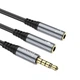 AUX переходник разделитель miniJack Hoco UPA21 Audio Cable 3.5mm (Male to 2 Female) для ПК ноутбука - изображение 4