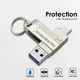 Флешка металева 2в1 512ГБ USB-Lightning для Apple iPhone, iPad, комп'ютера Microdrive A1 512GB OTG Срібний - изображение 4