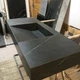 Черный умывальник из керамогранита, раковина из камня, прямоугольная раковина со столешницей - изображение 2
