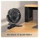Вентилятор USB поративний акумуляторний на прищіпці, 12x11cm, оберт. 720град. 2.5W, 5V, 500mAh, Type-C, black - зображення 7
