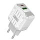 Сетевое зарядное устройство Hoco C135A PD20W / 3A USB+Type-C с быстрой зарядкой White - изображение 1