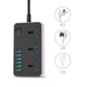 Подовжувач-фільтр мережевий багатофункціональний із 6 USB-портами та 3 розетками універсальними 220 В - зображення 4