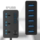 Подовжувач-фільтр мережевий багатофункціональний із 6 USB-портами та 3 розетками універсальними 220 В - зображення 5