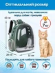 Прозорий рюкзак для перенесення Pet Cat PC-42 котів та собак Зелений (JDT-0847525) - зображення 3