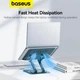 Подставка для ноутбука Baseus UltraStable Pro Series Rotatable and Foldable Laptop Stand на 3 шарнирах вращение 360° (B10059900811-01) Grey - изображение 3